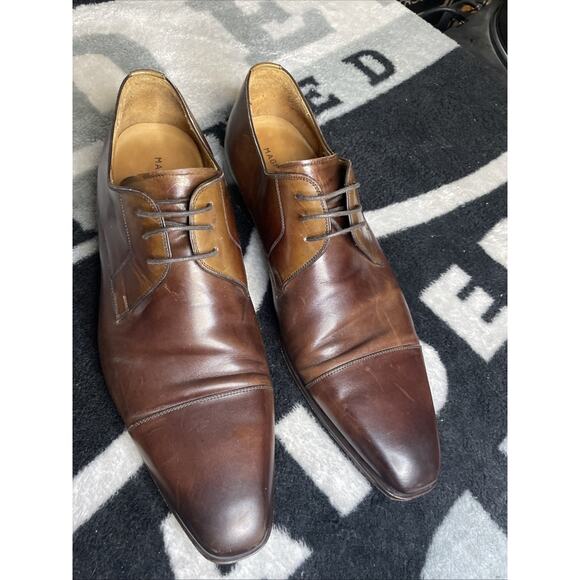 MAGNANNI ‘HARLAN’ MENS BRITISH TOBACCO BURNISHED CAP-TOE OXFORD SIZE 11.5 $425 main image 12